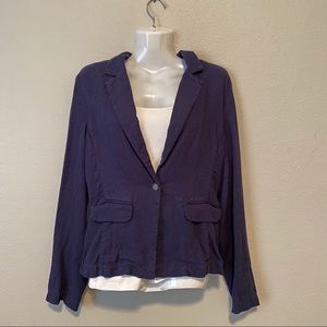 Women’s Navy Blue Linen Blazer